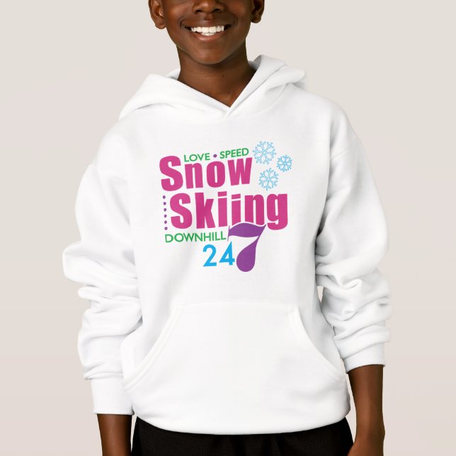 24/7 snöskidåkning t-shirt (Framsida)