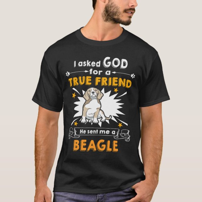 24 Abe Gud True Friend a Beagle T Shirt (Framsida)