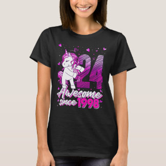 24 år gammal enhörning Flossing 24-årsdag Enhörnin T Shirt