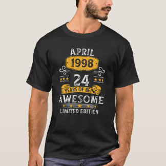 24 år gammal Fantastisk sedan april 1998 ger 24 ti T Shirt