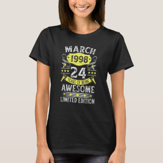 24 år gammal Vintage Awesome sedan mars 1998 24:e T Shirt
