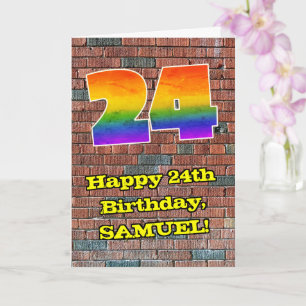 24-årsdag: Rolfig regnbåge inspirerad av graffiti  Kort