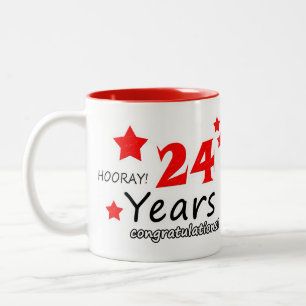 24-årsdagen, 24-årsjubileum i Bröllop Två-Tonad Mugg