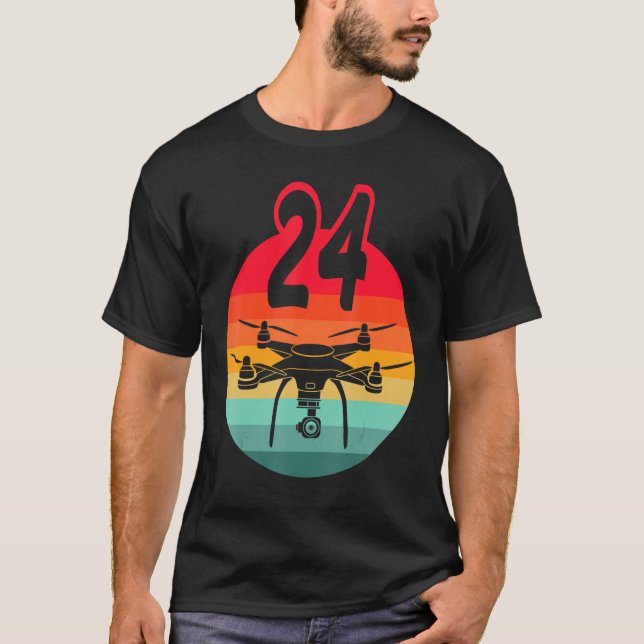 24-årspresent Retro fjärrkontrollerade drönare med T Shirt (Framsida)