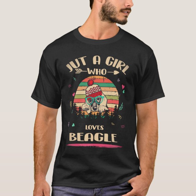 24 Bara en tjej som älskar Beagle T Shirt (Framsida)