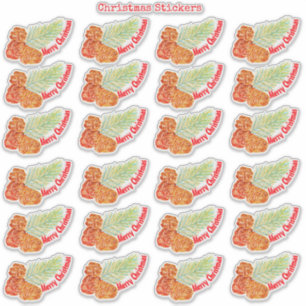 24 Biet Decorative Red God jul Stickers Klistermärken