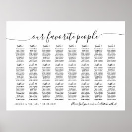 24 Bord Elegant Våra Favoritpersoner Placeringspla Poster