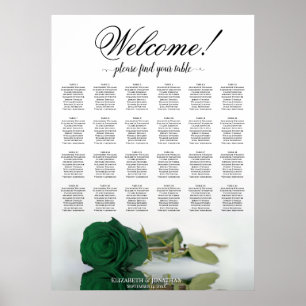 24 Bord Emerald Grönt Ro Bröllop Poster