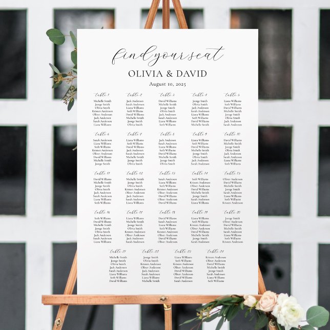 24 Bord Enkel Hitta Din Plats Sittplatskarta Poster (Skapare uppladdad)
