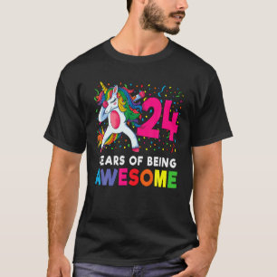 24-dagarsdabbing Unicorn Party Gift 24 år T Shirt