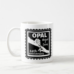 24:e bröllop-årsdagen traditionell opal kaffemugg