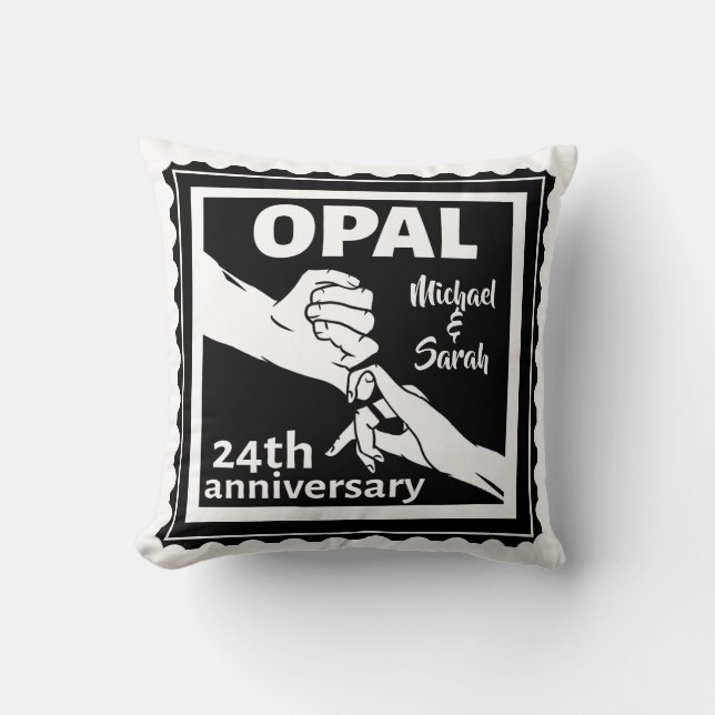 24:e bröllop-årsdagen traditionell opal kudde (Framsida)