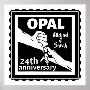 24:e bröllop-årsdagen traditionell opal poster