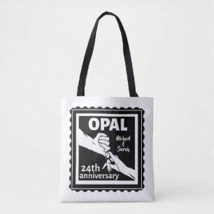 24:e bröllop-årsdagen traditionell opal tygkasse