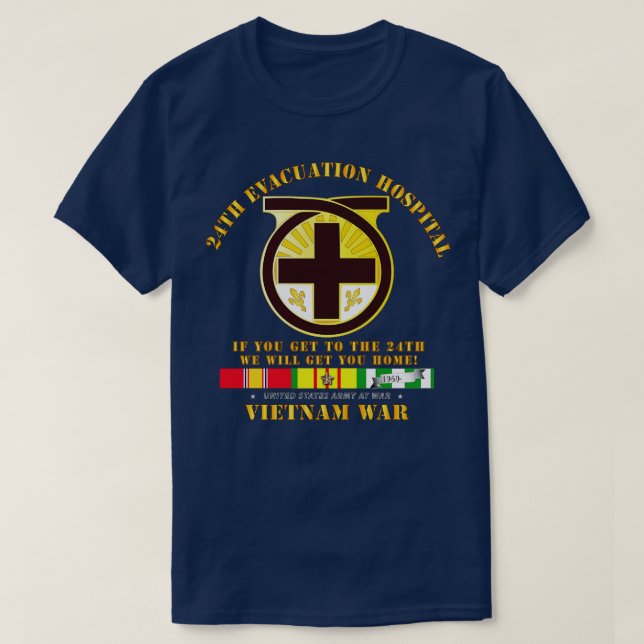 24:e evakueringssjukhuset, kom till 24:e vietnames t shirt (Design framsida)