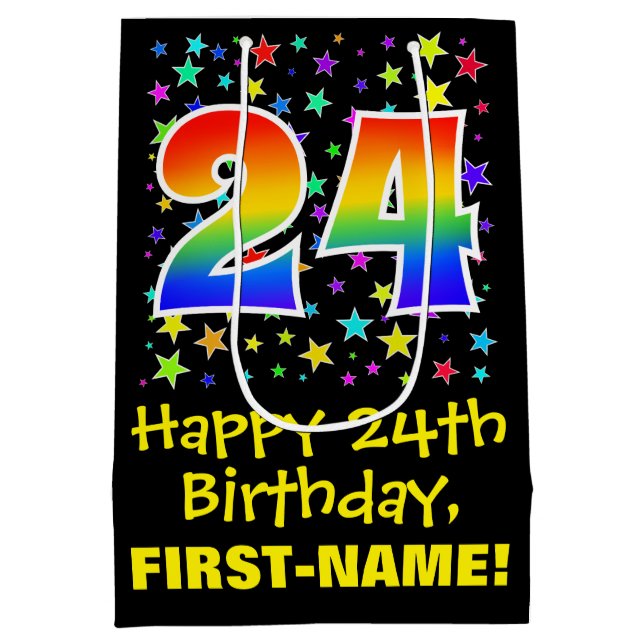 24:e födelsedag: Färga stjärnor Mönster och regnbå (Baksidan)