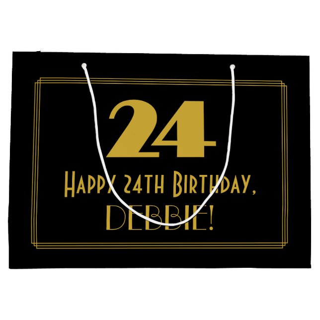 24:e födelsedagen - Art Deco Inspired Titta "24" o (Baksidan)