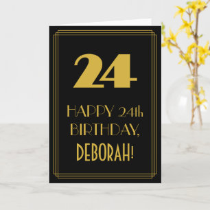 24:e födelsedagen - Art Deco Inspired Titta "24" o Kort
