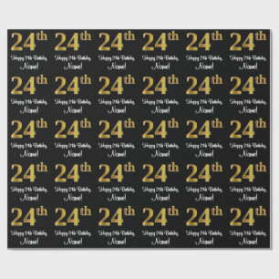 24:e födelsedagen: Elegant Luxurious Faux Guld Tit Presentpapper