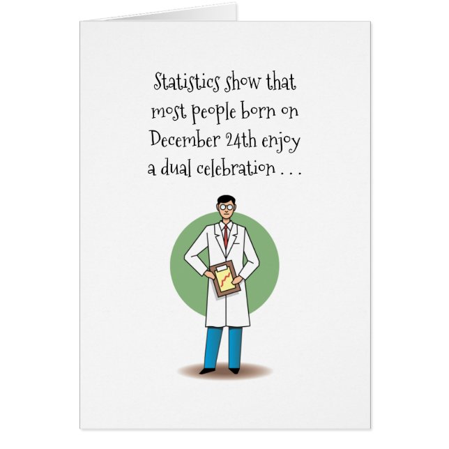 24:e födelsedagen i december hälsningskort (Framsidan)