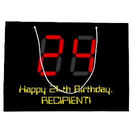 24:e födelsedagen: Red Digital Clock Stil "24" + N