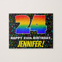 24:e födelsedagen - Roligt, färgstarka musiksymbol