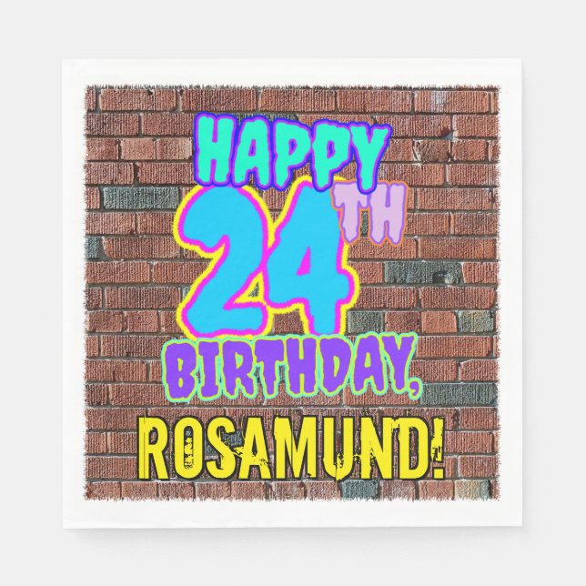 24:e födelsedagen ~ Roligt, Urban Graffiti Inspire Pappersservett (Framsidan)