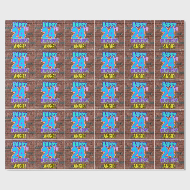 24:e födelsedagen: Roligt, Urban Graffiti Inspired Presentpapper (Platt)
