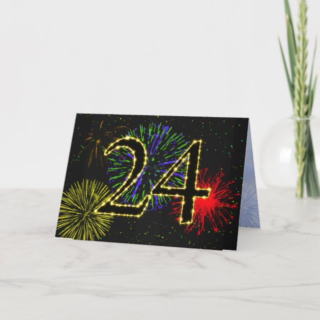 24:e Födelsedagsfest inbjudan (Framsida)