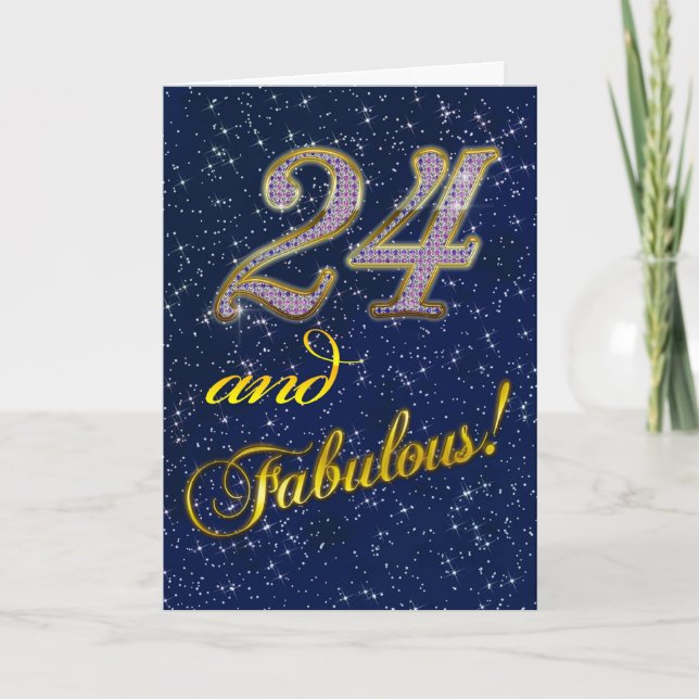 24:e Födelsedagsfest inbjudan (Framsida)