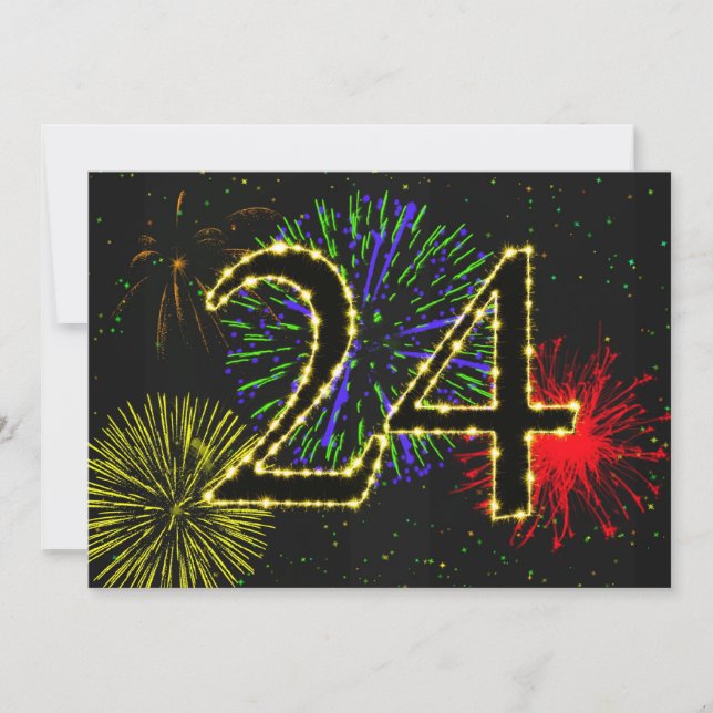 24:e födelsedagsfestens inbjudan (Framsida)