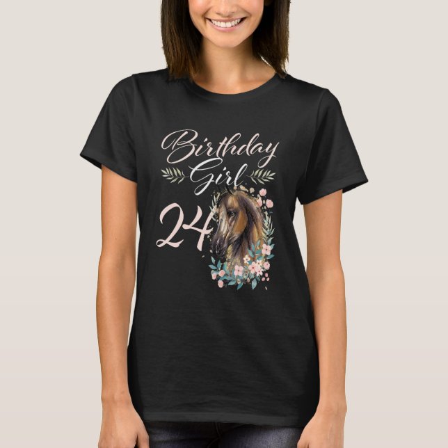 24:e födelsedagshästen 24 år gammal dag t shirt (Framsida)