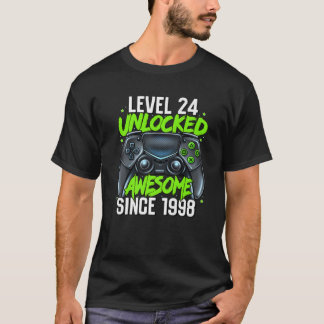 24:e födelsedagsspelsnivån 24 olåst Fantastisk-sti T Shirt