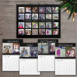24 Fotocollage - 2 per månad Modern familj Kalender