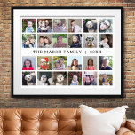 24 Fotokollage med Family Namn Date - vit Poster<br><div class="desc">Ett 24-fotorutnät med gott om utrymme för många foton och anpassningsbar. Lägg till ditt favoritprogram bilder i den här roligten-mallen. Du kan använda kvadratiska foton eller eventuella foton för det här rutnätet. För bästa resultat kan du skörd dina foton till fyrkanter innan du överför dem. Om du vill ändra färg...</div>