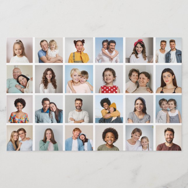 24 Fotokollage Redigerbar Färgkort/Flyer (Framsida)