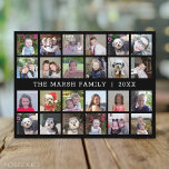 24 Fotoskollage med familjenamn datum - svart Vykort<br><div class="desc">Ett rutnät med 24 bilder med gott om plats för många foton och anpassad text. Lägg till dina favoritbilder i denna roliga mall. Du kan använda fyrkantiga foton eller andra foton i detta rutnät. För bästa resultat, beskär dina foton till kvadrater innan du laddar upp. Om du vill ändra färger...</div>