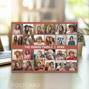 24 Fotoskollage med familjenamn datum - Vykort