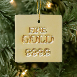 24 Karat Guld Bullion Pub Julgransprydnad Keramik