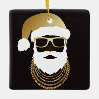 24 Karat Hip hop Santa Ornament