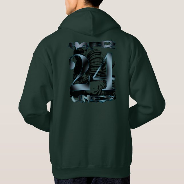 "24 Linjer" Namnteckning Hoodie - Mörk Forest Edi (Baksida)