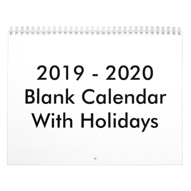 24 månaders tom kalender 2019-2020 med Helgdagar (Omslag)