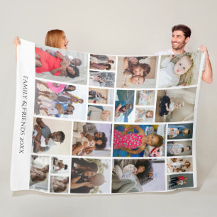 24 Personlig för Photo Collage Family Fleecefilt