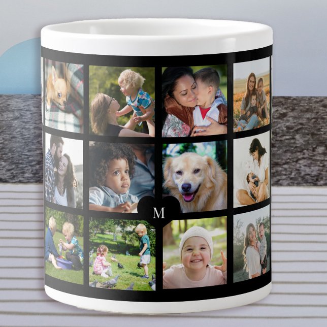 24 personlig kollage med monogram jumbo mugg (Skapare uppladdad)