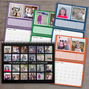 24 Photo Collage - 2 per månad - Data Notes Goals Kalender