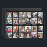 24 Photo Collage Family Namn - Svart kylskåpsmagne<br><div class="desc">Ett 24-fotorutnät med gott om utrymme för många foton och anpassningsbar. Lägg till ditt favoritprogram bilder i den här roligten-mallen. Du kan använda kvadratiska foton eller eventuella foton för det här rutnätet. För bästa resultat kan du skörd dina foton till fyrkanter innan du överför dem. Om du vill ändra färg...</div>