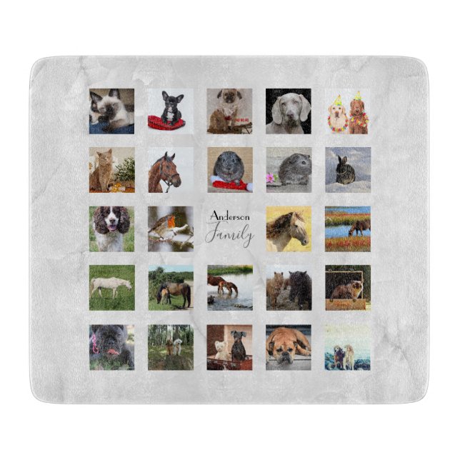 24 PHOTO COLLAGE Marble look Bröllop Gift (Framsidan)