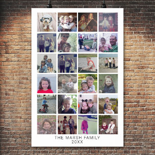 24 Photo Collage Montage - Modern familj Poster