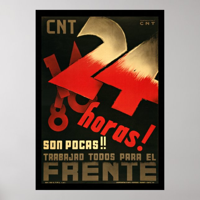 24 Poster av Horas Civil Krig Propaganda (Spanien) (Framsidan)
