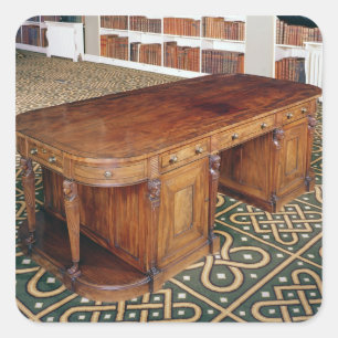 24: Skrivbord vid Thomas den chippendale- jren, Fyrkantigt Klistermärke